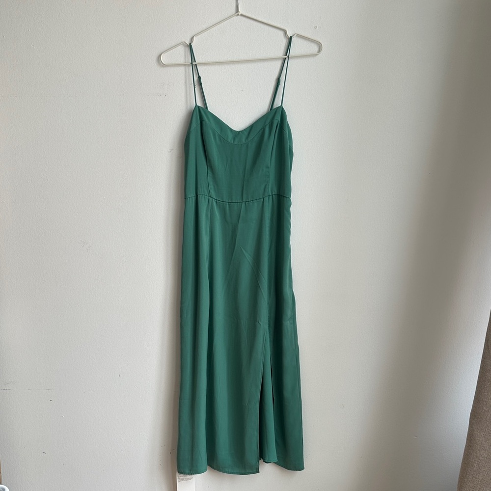 Abercrombie & Fitch Teal Green Spaghetti Strap Midi Dress